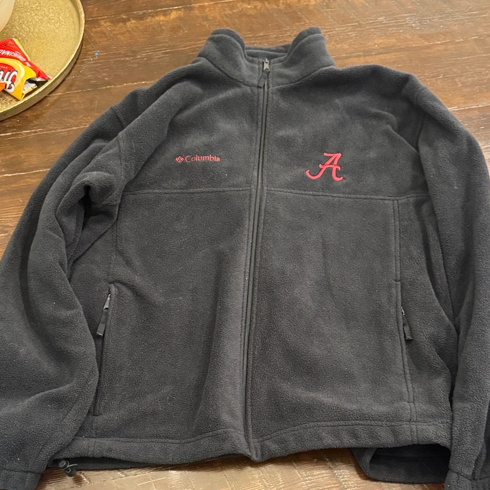 Alabama Columbia Black Fleece Jacket with Crimson Accents